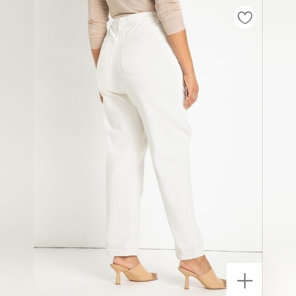 Eloquii High Rise White Distressed Jeans - Picture 3 of 4